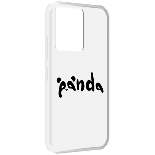 Чехол MyPads панда надпись для Infinix Note 12 5G X671 / Note 12 Pro 5G задняя-панель-накладка-бампер