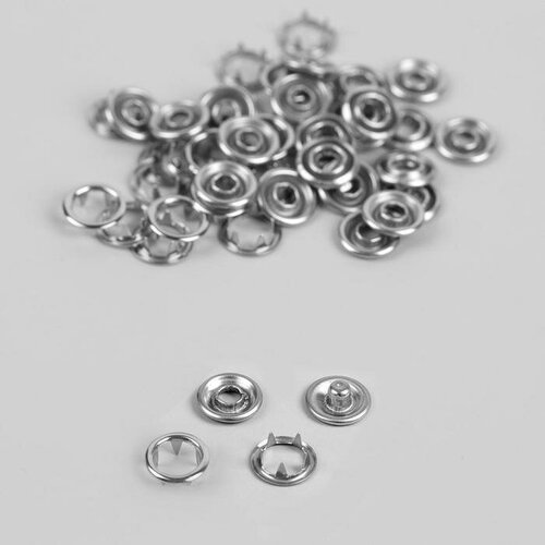 Кнопки рубашечные, d 9,5 мм, 100 шт, цвет серебряный