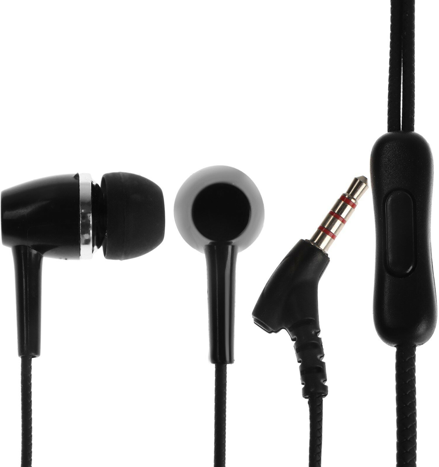 Наушники Stereo Headset SP08, вакуумные, микрофон, проводные, 1.2 м, черные