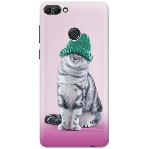 фото Gosso ультратонкий силиконовый чехол-накладка для huawei y9 (2018) с принтом "кот в зеленой шапке"