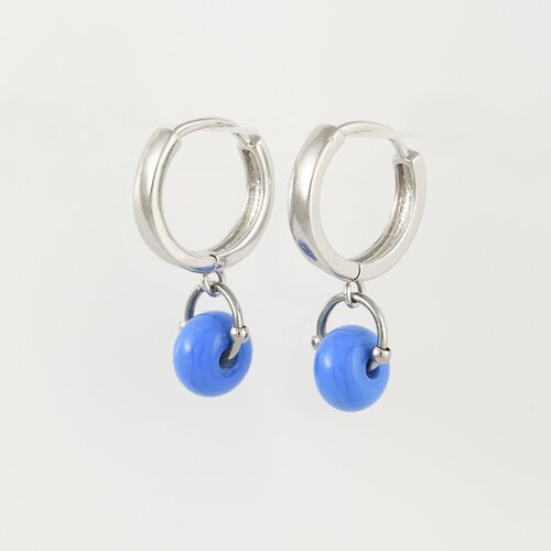 Серьги с подвесками Алёна Китаева Роллинг синие, размер 25 мм, синий, голубой