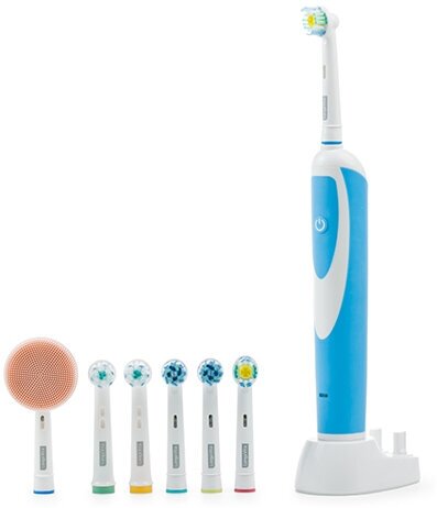 Электрическая зубная щётка Longa Vita PROFESSIONAL 6 насадок, цвет: белый/голубой - фотография № 3