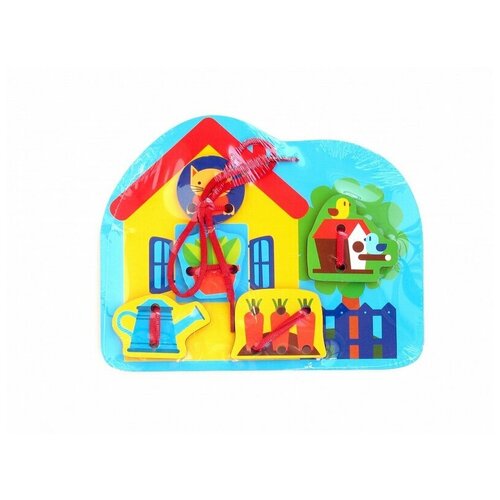 Развивающая игрушка Мастер игрушек Домик (IG0062), 7 дет., голубой/желтый/красный развивающая игрушка мастер игрушек со смешариками 6 дет голубой зеленый