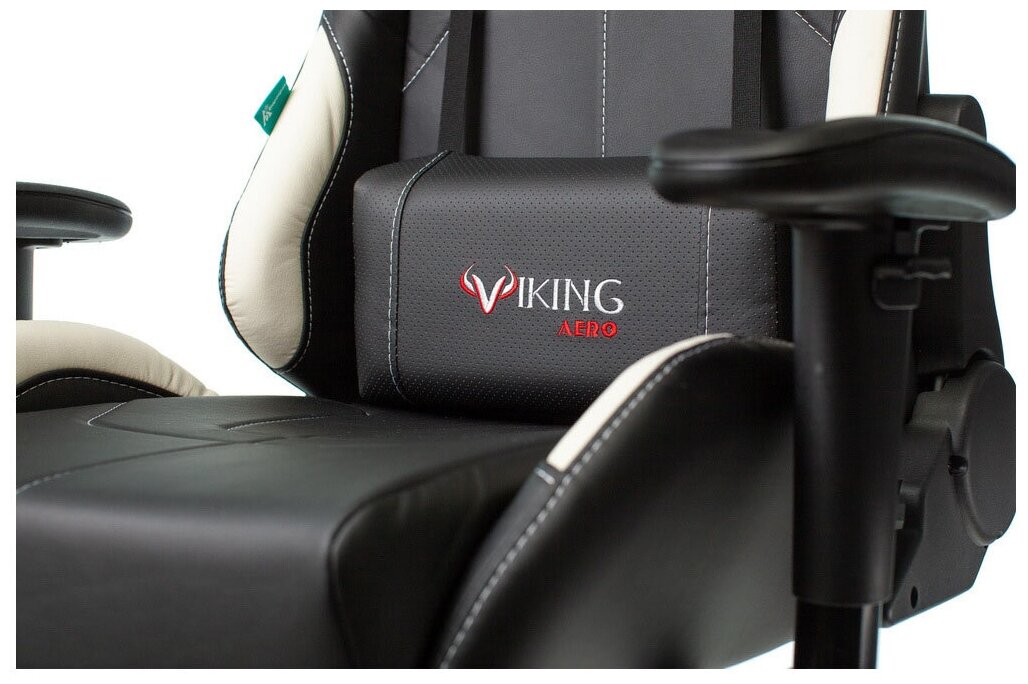 Кресло игровое БЮРОКРАТ VIKING 5, на колесиках, искусственная кожа, черный [viking 5 aero black] - фото №3