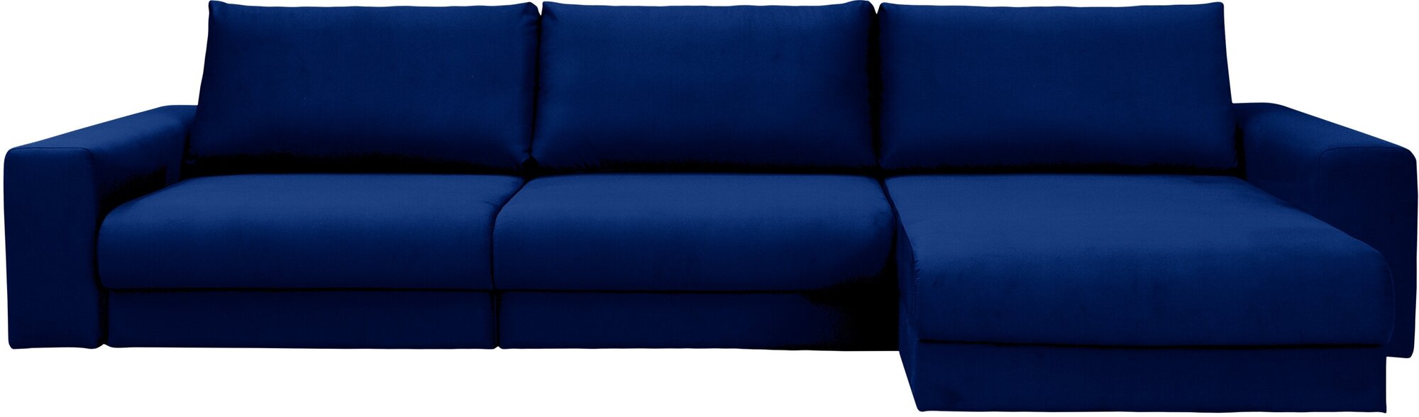 Диван-кровать Лофт синий, правый угол, Независимый Пружинный Блок, механизм выкатная Еврокнижка, 350х155х65 см