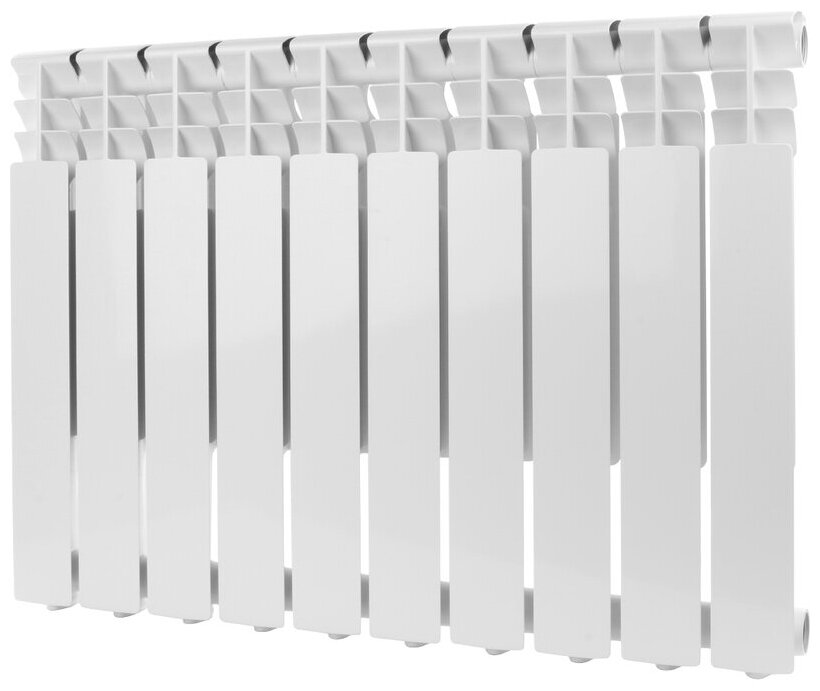 Секционный радиатор Rommer Optima 500, алюминиевый, 89559, белый, 10 секций