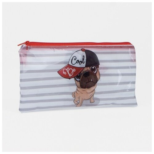 Косметичка-пенал на молнии цвет белыйкрасный 1шт 351₽