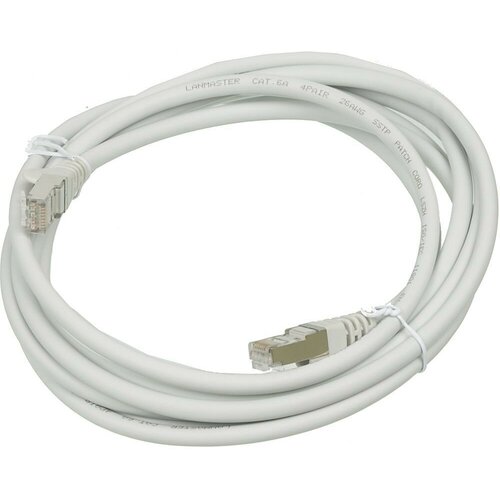 фото Патч-корд lanmaster lan-pc45 rj-45 (m) - rj-45 (m) cat6a s/ftp, длина 3 м, 1 шт., серый