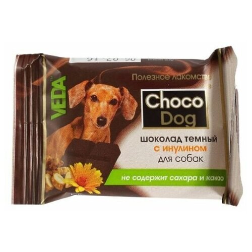 Choco dog лакомство для собак шоколад темный с инулином, 15г, 6 шт