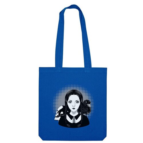 Сумка шоппер Us Basic, синий сумка готическая девушка с черепом и вороном ярко синий