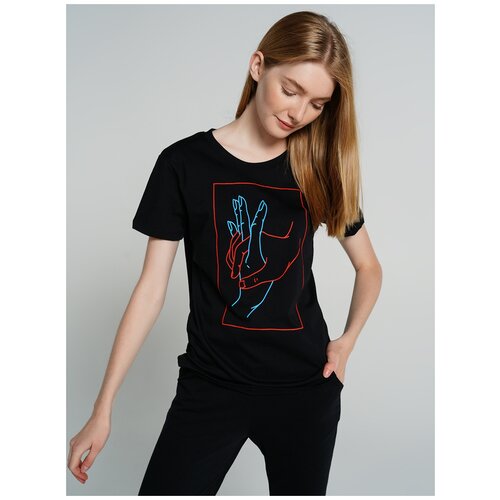 фото Футболка с кор.рукавом твое 76355 размер xs, черный, women