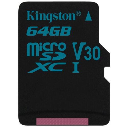 Карта памяти Kingston SDCG2 64 GB, чтение: 90 MB/s, запись: 45 MB/s, адаптер на SD