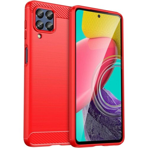 Накладка силиконовая для Samsung Galaxy M53 5G M536 карбон сталь красная
