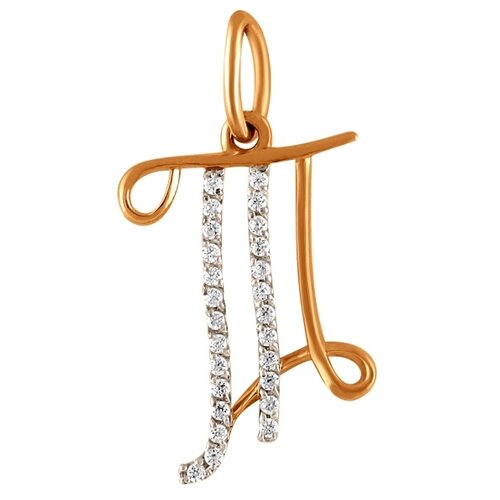 фото The jeweller подвеска из золота с фианитами в виде буквы «т» 310102851