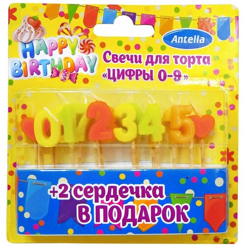 Свечи для торта цифры 0-9 10шт 575₽