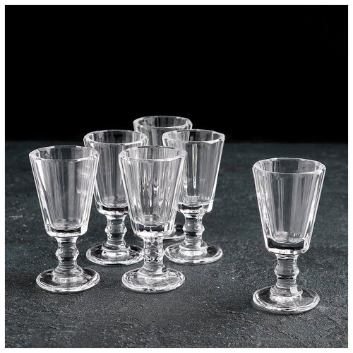 Набор рюмок-лафитников хрустальных, 20 мл, 6 шт