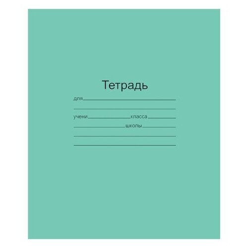 Тетрадь зелёная обложка 18 л, линия с полями, офсет, 