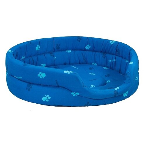 Дарелл овальный стёганый хлопок дизайн поролон лежак для кошек и собак синий 42х33х15 см