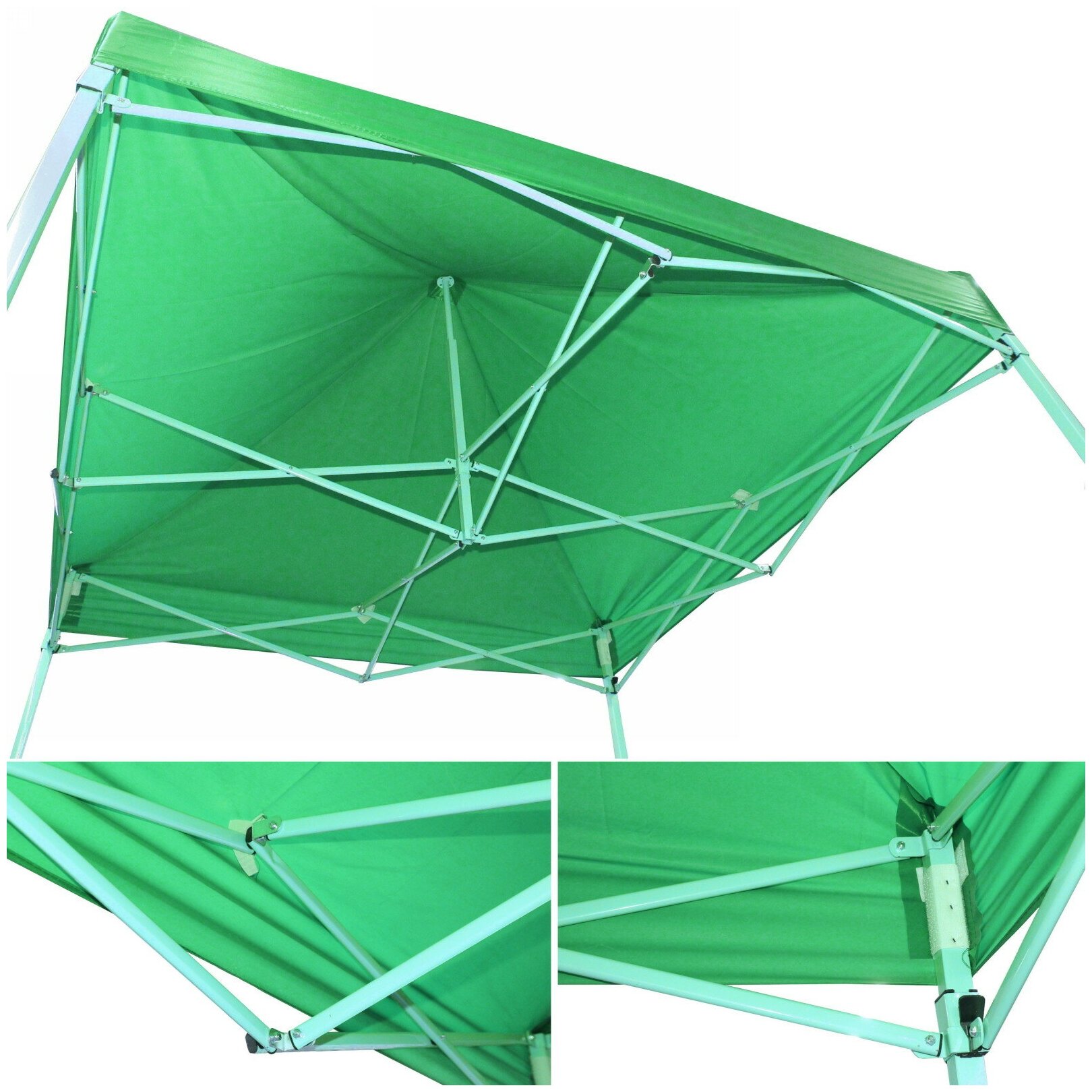Тент-шатер "Простор" раздвижной 3*3*2,5м, 3 стенки, зеленый - фотография № 7