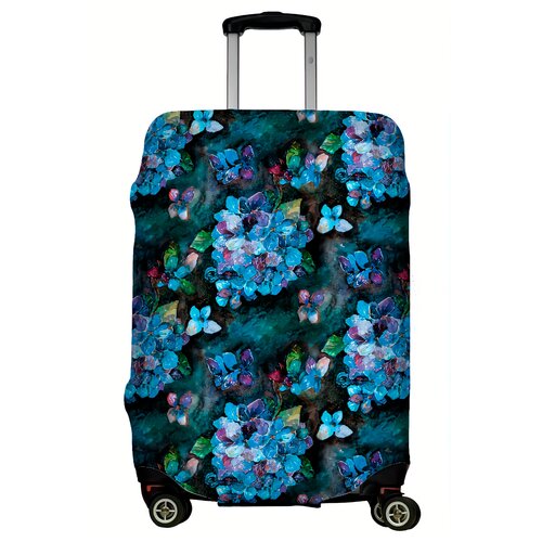 Чехол для чемодана "Голубые цветы". Размер L.