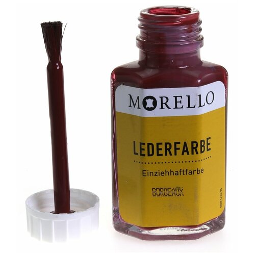 Краситель для гладкой кожи Lederfarbe MORELLO, стеклянный флакон, 40 мл. (13 бордо)