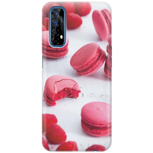 фото Cиликоновый чехол на realme 7 / рилми 7 с принтом "малиновые макаруны" gosso