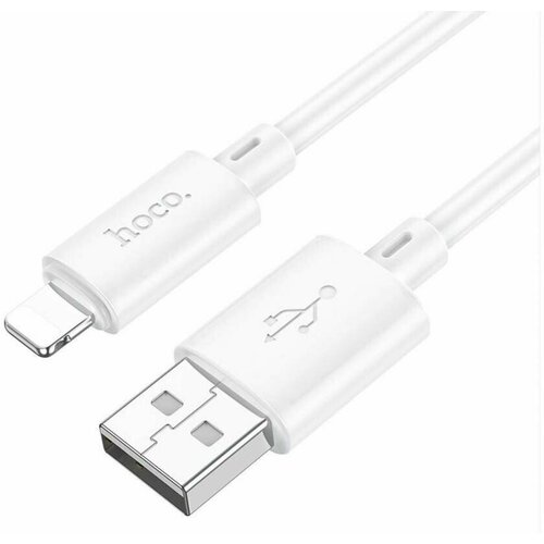 Кабель Hoco X88 Gratified, USB - Lightning, 1м, белый кабель usb lightning для iphone hoco u40a магнитный оплетка ткань серебро