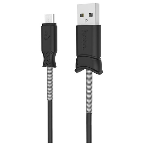 Кабель Hoco X24 Pisces USB - microUSB, 1 м, 1 шт., черный usb кабель hoco x40 для зарядки передачи данных microusb 2 4а 1 метр tpe белый