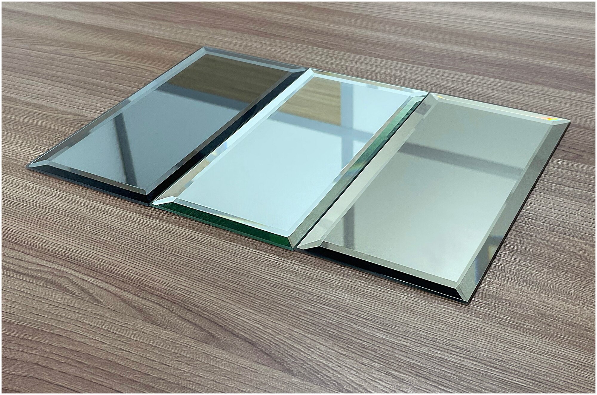 Зеркальная плитка ДСТ, панно на стену, прямоугольник серебро, 5 шт. 20х10 см. - фотография № 4