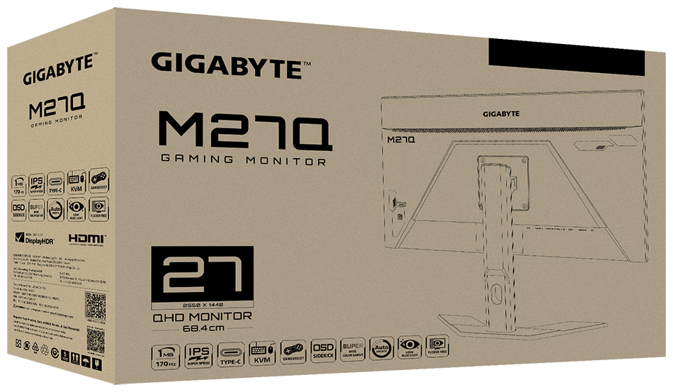 27" Монитор GIGABYTE M27Q 2560x1440 170 Гц IPS