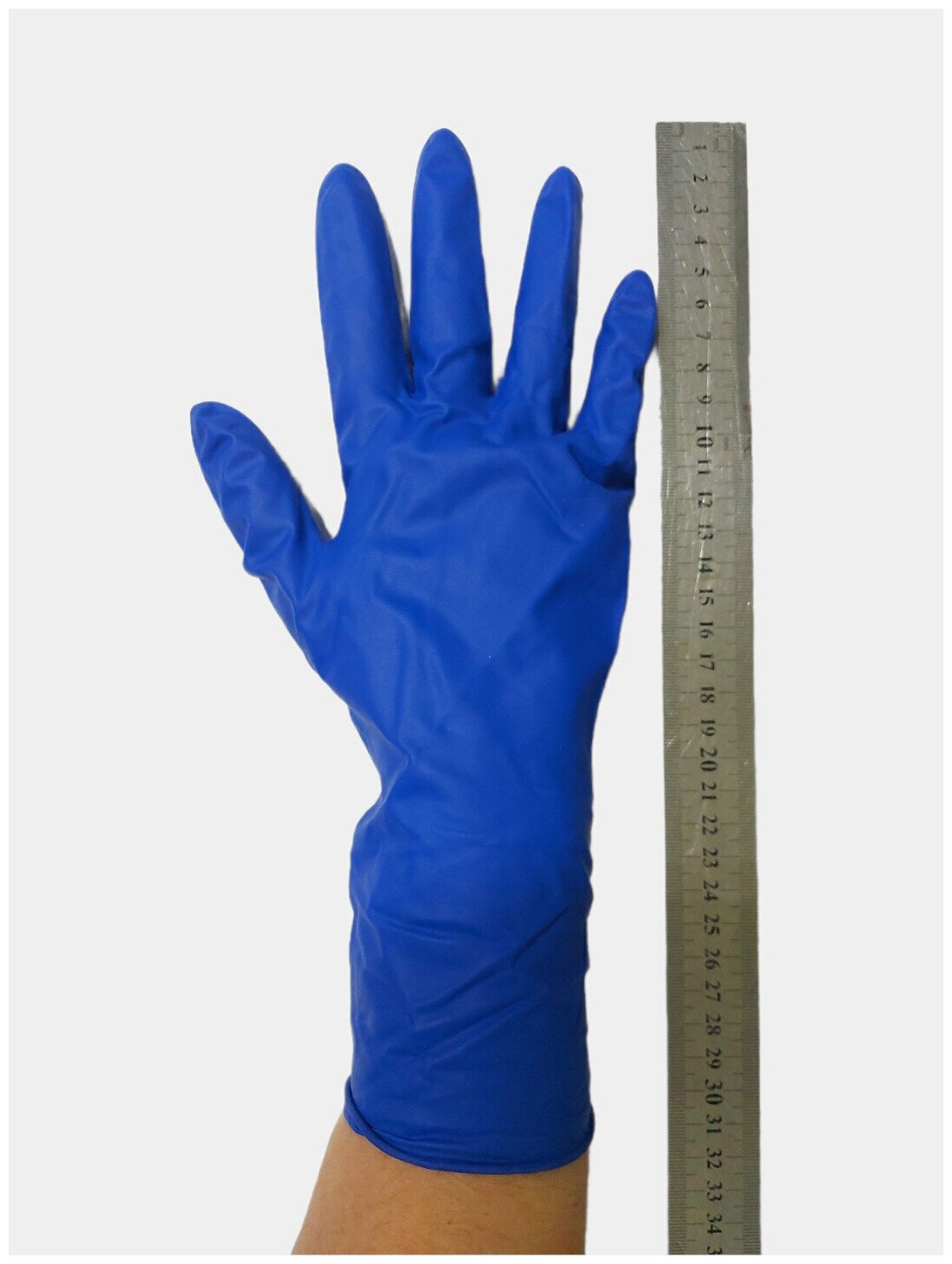 Перчатки High Risk хозяйственные латексные синие 3 пары в упаковке, размер XL. - фотография № 2