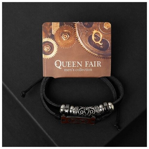 Браслет Queen Fair, металл, размер 7 см, мультиколор, черный