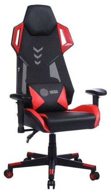 Кресло для геймеров Cactus CS-CHR-090BLR чёрный красный