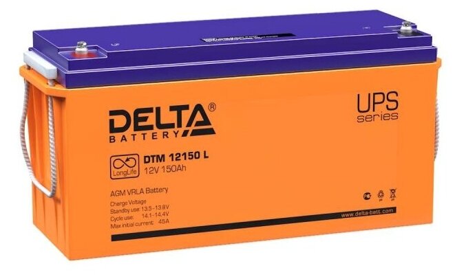 Аккумуляторная батарея DELTA Battery DTM 12150 L 12В 150 А·ч