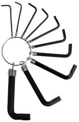 Набор ключей усиленных шестигранных на кольце тундра, 1.5 - 10 мм, 10 шт.