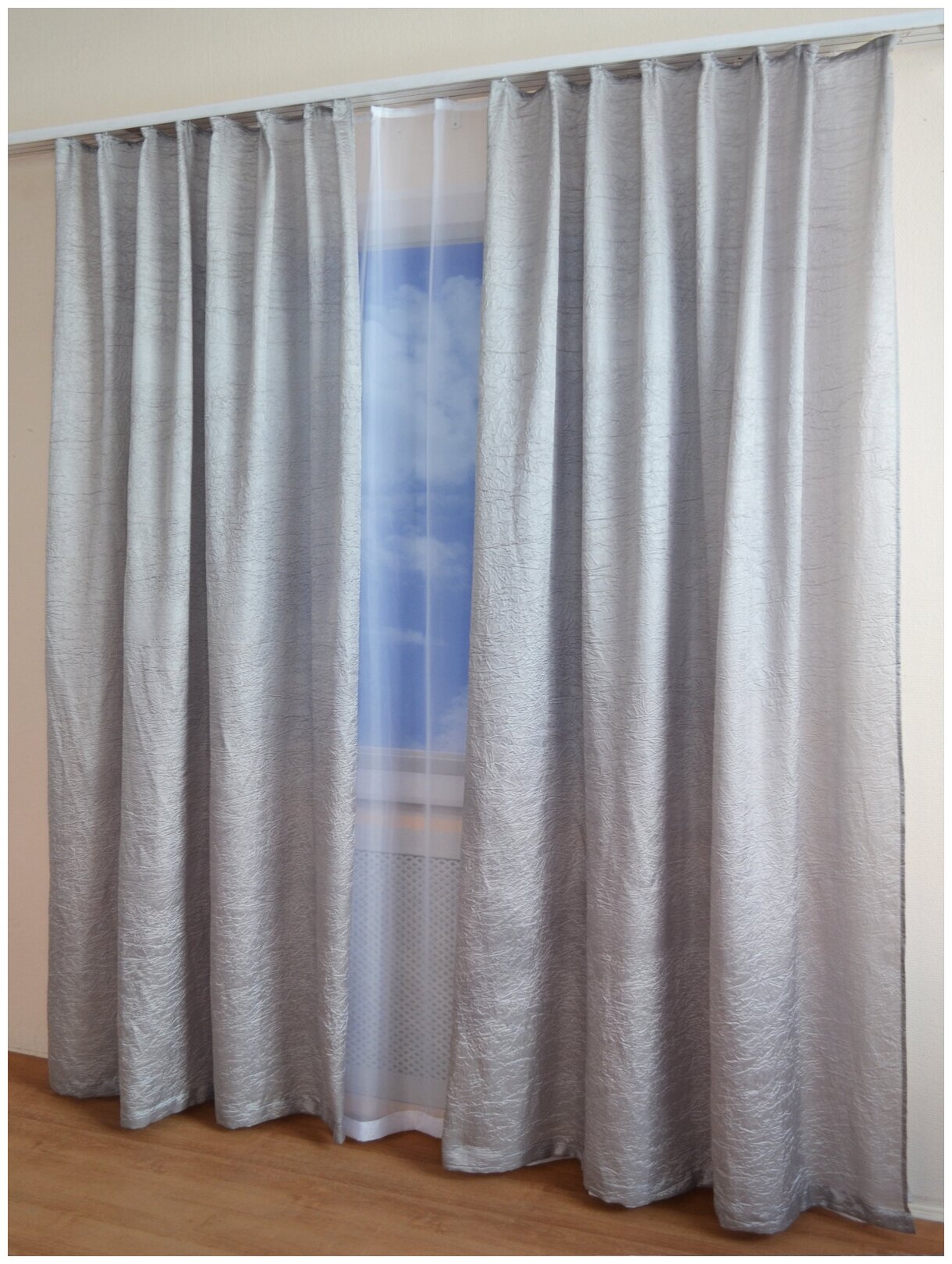 Комплект штор Домалетто Соната серый 140*270см - фотография № 2