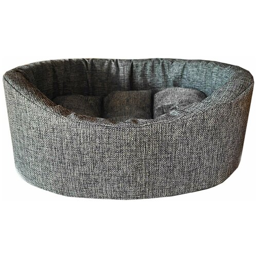 Лежанка HOMEPET Жаккард Wool №2 для домашних животных, серая 49 см х 43 см х 17 см