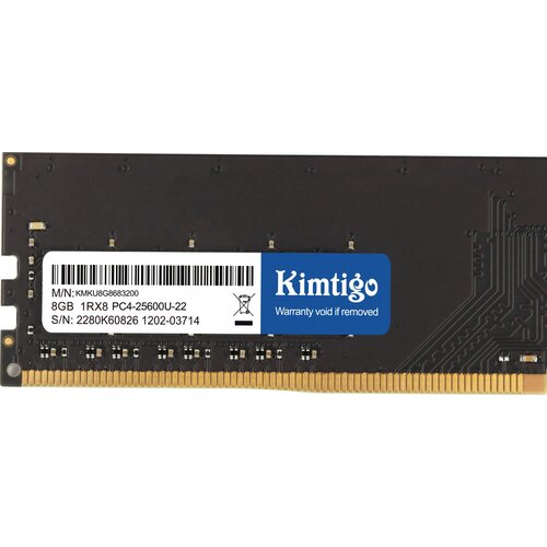 Модуль памяти DDR 4 DIMM 8Gb PC25600, 3200Mhz, KIMTIGO (KMKU8G8683200) (retail) модуль памяти ddr 4 dimm 8gb pc25600 3200mhz kimtigo kmku8g8683200 retail