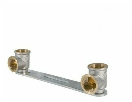 фото Пластина монтажная с 2-мя уголками 1/2"F x 1/2"F. Планка для смесителя