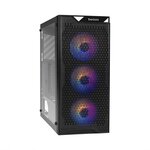 Корпус Miditower ExeGate EVO-5001 (ATX, без БП, 2*USB+1*USB3.0, HD аудио, 3x12см RGB, стекло) - изображение