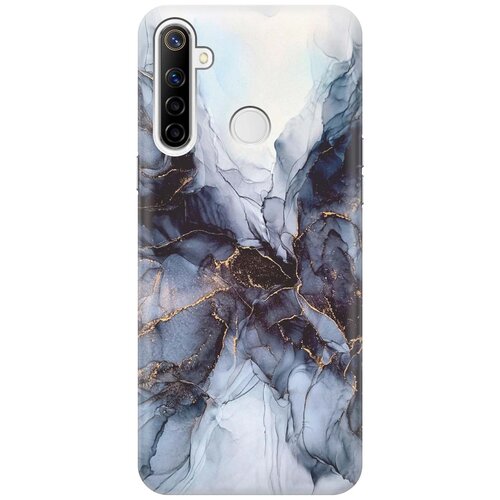 фото Cиликоновый чехол на realme 5 / 6i / c3 / рилми 5 / 6 ай / с3 с принтом "черно-белый мрамор" gosso