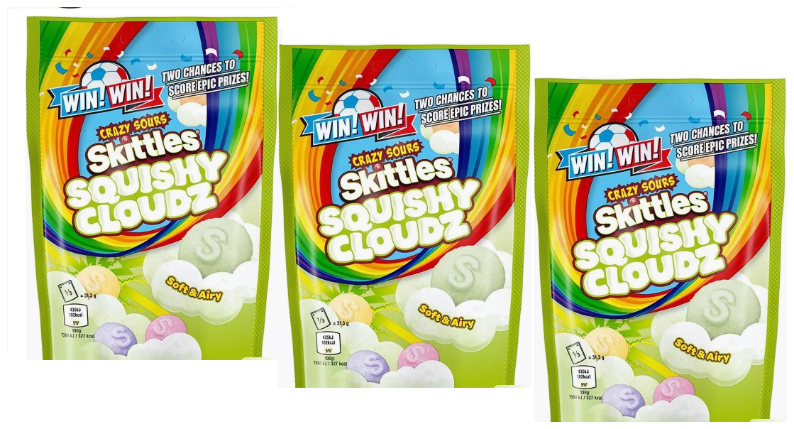 Конфеты жевательные "Skittles" Gigants (Crazy Sours)/ Скитлс гигант кислые ( 3 шт. х 141 гр)