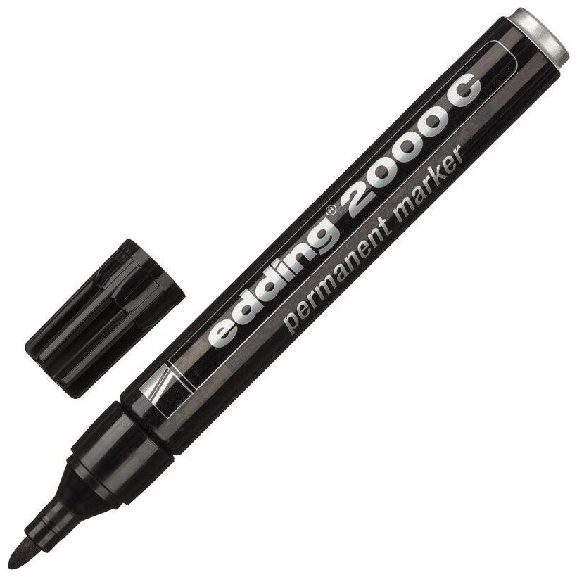 Перманентный маркер Edding E-2000C черный круглый наконечник 1.5-3 мм заправляемый (блистер) {E-2000C#1-B#1}