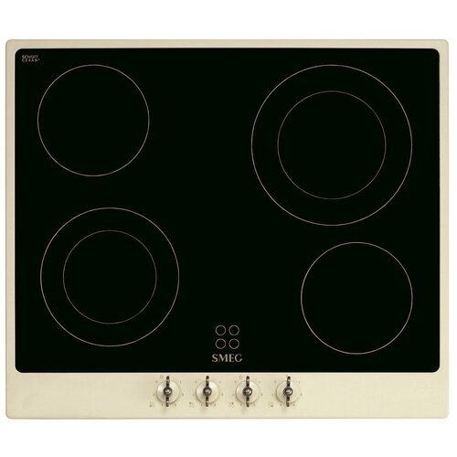 Стеклокерамическая варочная панель 60 см Кремовый Smeg P864PO 6849000₽
