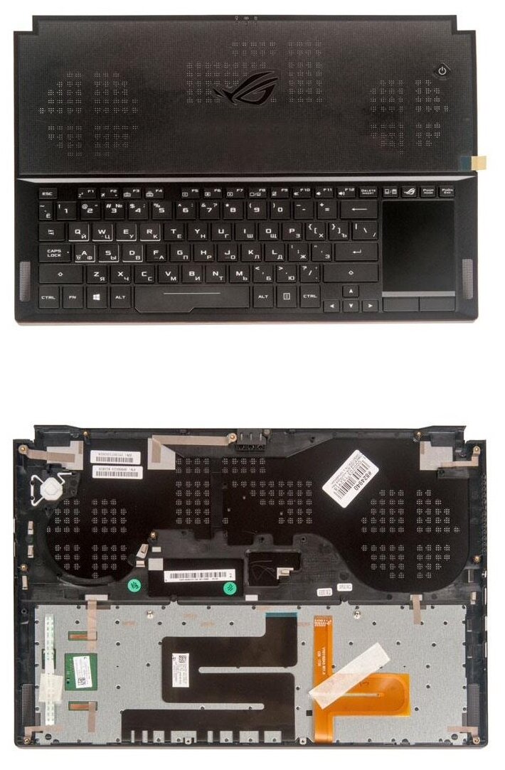 Keyboard / Клавиатура для ноутбука Asus GX501VIK-1A с топкейсом, черная, с подсветкой