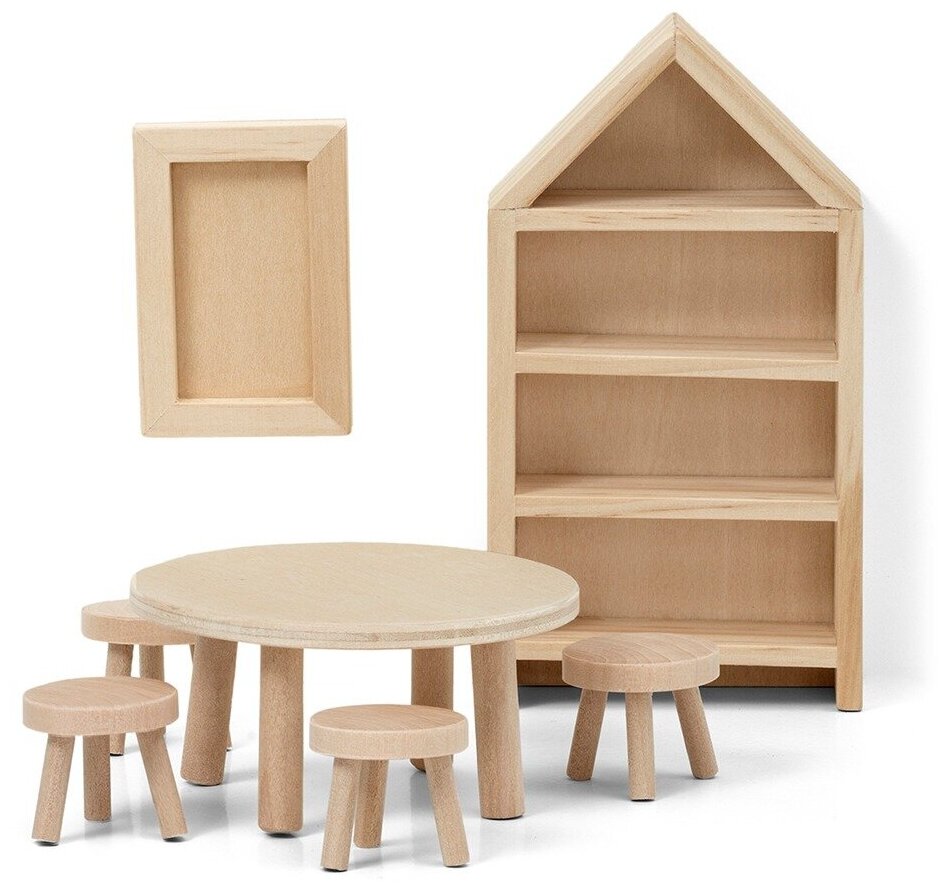 Lundby Набор мебели для кукольного домика Сделай сам Столовая (LB_60906300) натуральный - фото №1