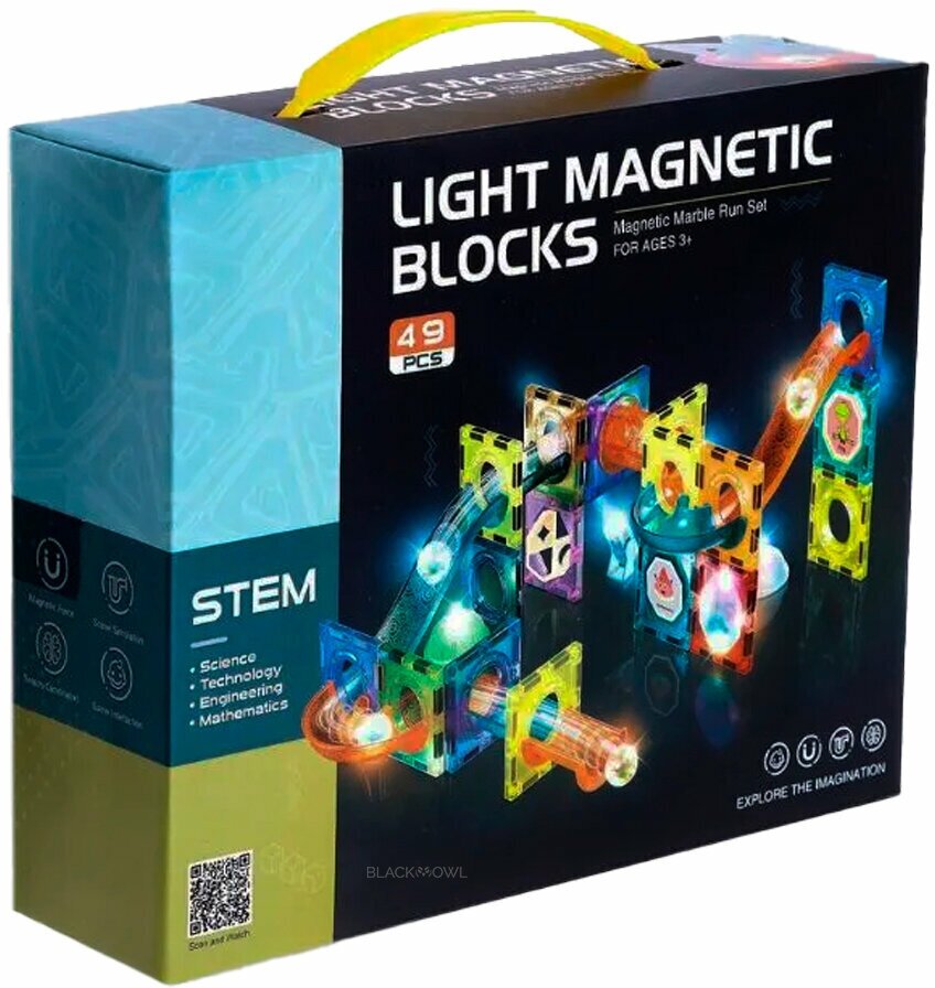 Магнитный конструктор светящийся, 49 деталей "Light Magnetic Blocks"