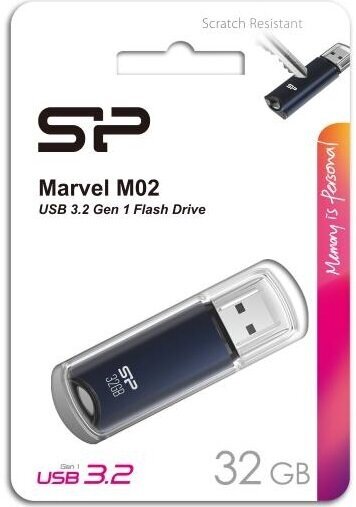 Флешка Silicon Power Marvel M02 32 ГБ USB 3.0 синий