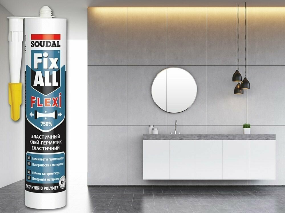 Клей-герметик Soudal эластичный Fix All. Flexi 290 мл. серый