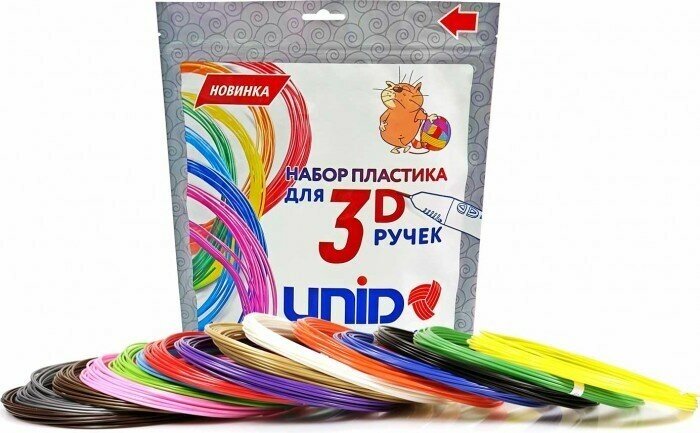 UNID Набор пластика для 3D ручек: ABS-15 (по 10м. 15 цветов)